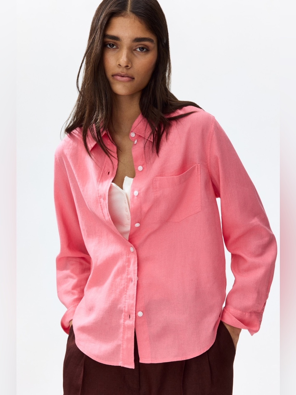 H&M Premium Selection Linen-Blend Shirt